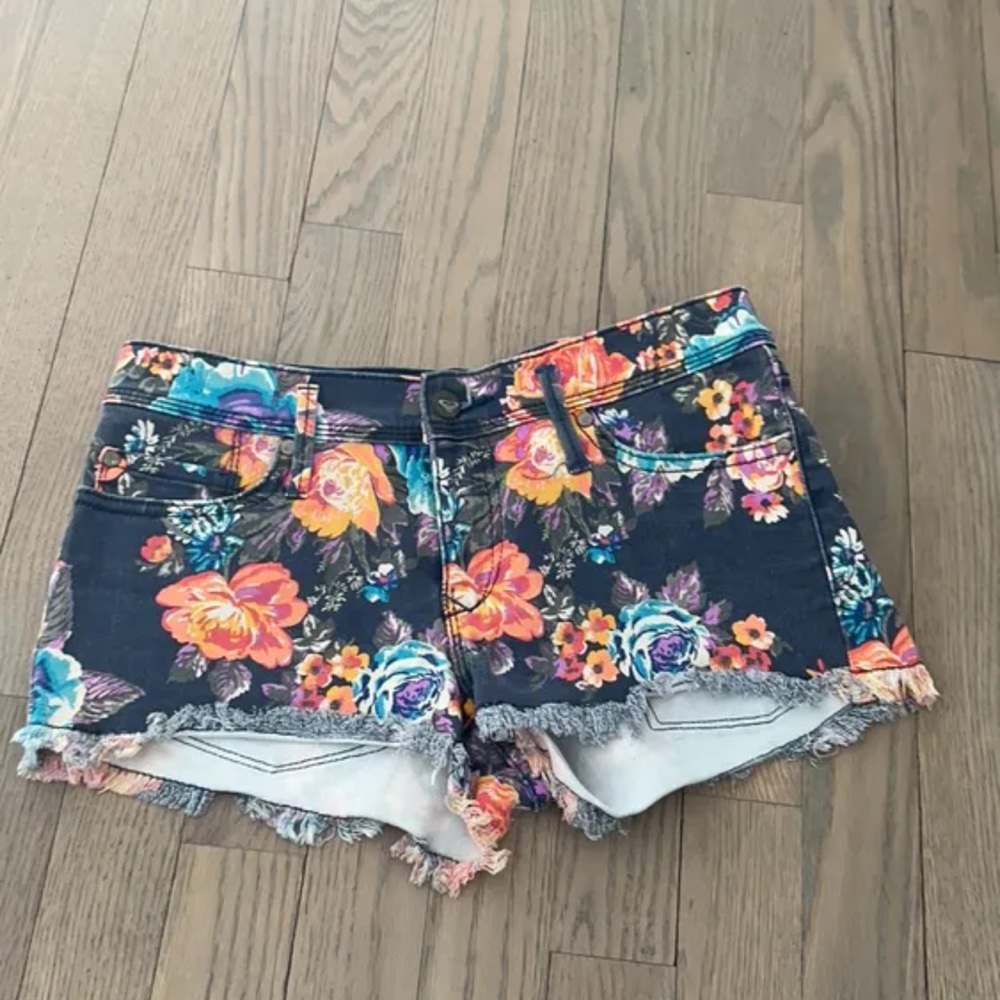 ROXY demin floral jeans shorts